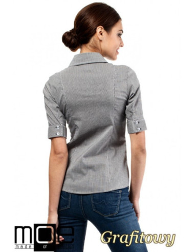 M027 Klasikiniai marškiniai su rankogaliais - grafito... 2