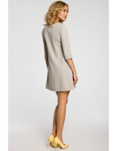 M029 Sklandi tunikos trapecijos formos suknelė - pilka 2