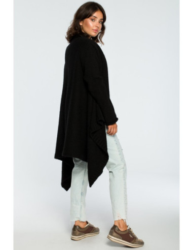 BK017 Megztinis su drapiruote priekyje - juodas 2