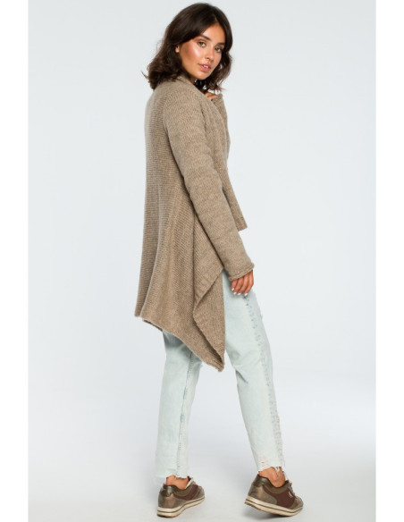 BK017 Megztinis su drapiruote priekyje - šviesiai rudas