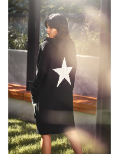 BK013 Megztinis su žvaigždutėmis - juodas 2