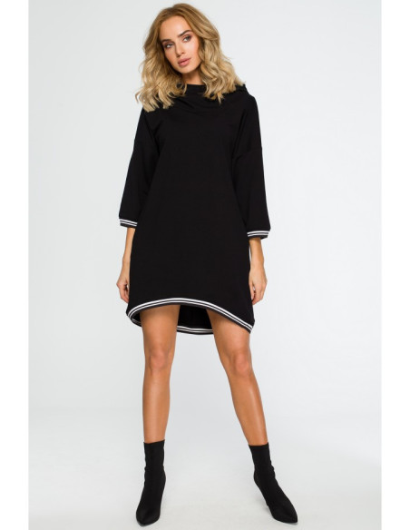 M401 Tunika su gobtuvu - juoda