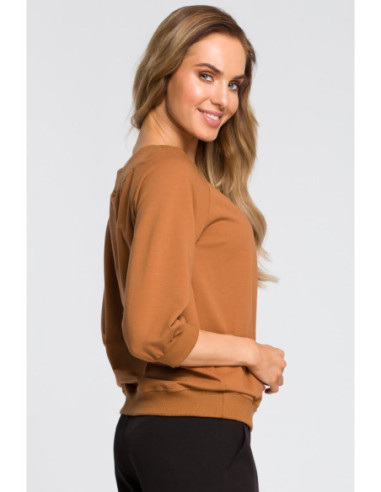 M412 Palaidinė su krentančiais pečiais - karamelinė 2