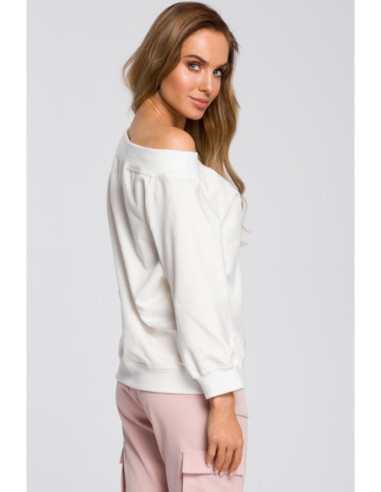 M412 Palaidinė su krentančiais pečiais - ecru spalvos 2