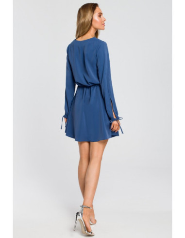 M426 Suknelė ilgomis rankovėmis - mėlyna 2
