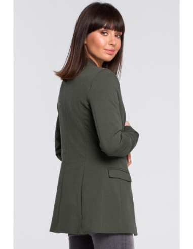 B103 Megztas plius dydžio švarkas - kariškai žalias 2