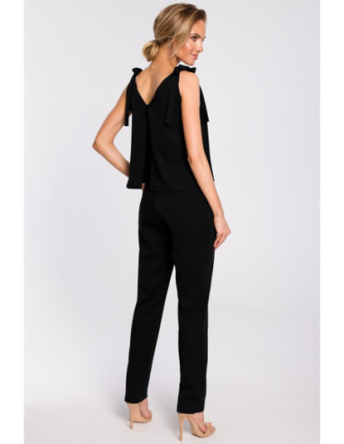 M437 Kombinezonas su raišteliais ant pečių - juodas 2