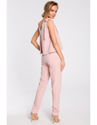 M437 Kombinezonas su raišteliais ant pečių - pudros mėlyna 2