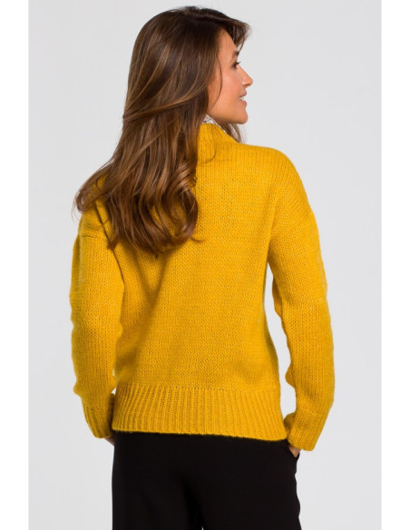 S185 Trumpas laisvo pynimo megztinis - medus