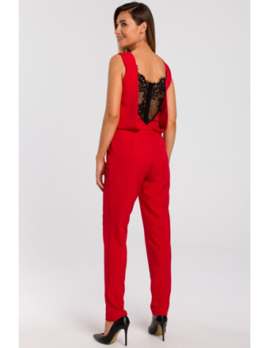 S191 Nėriniuotas kombinezonas - raudonas 2