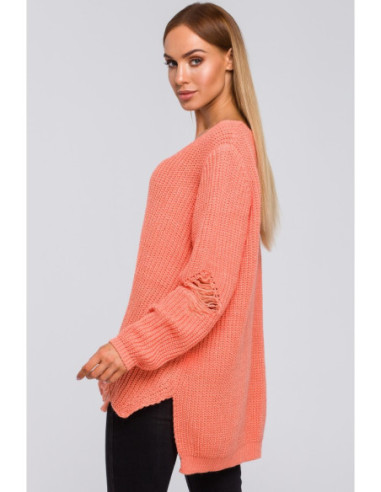 M473 Džemperis su skylutėmis - persikinis 2