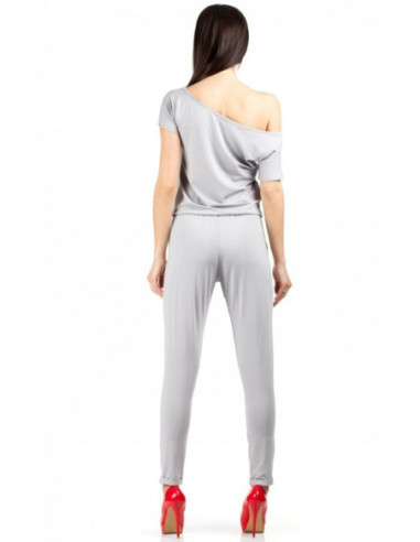 M065 Moteriškas kombinezonas trumpomis rankovėmis - pilkas 2