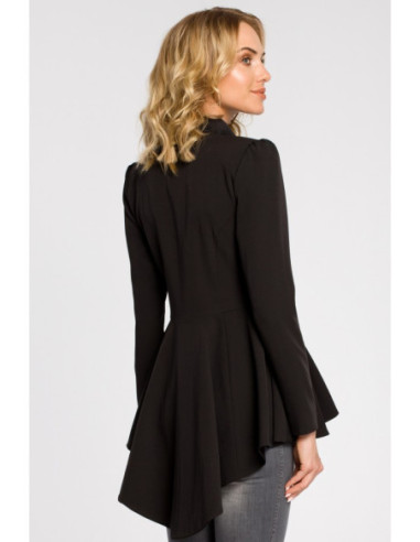 M165 Asimetriškas švarkas su liemeniu - juodas 2