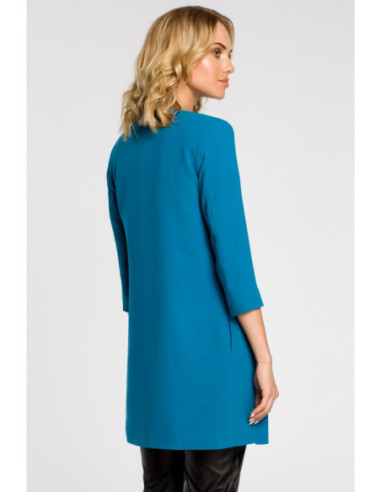 M193 Tiesus moteriškas midi švarkas be sagų - turkio spalvos 2