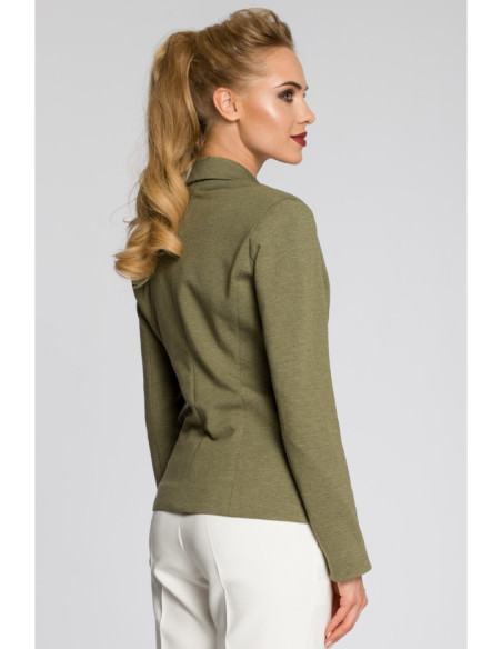 M243 Prigludęs švarkas su sagomis - chaki spalvos