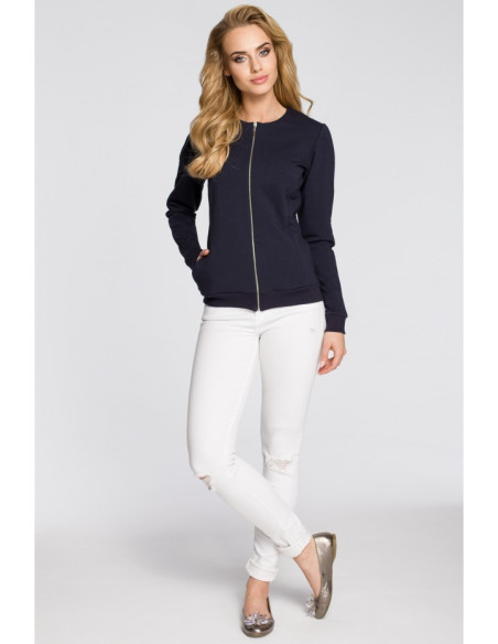 M240 sportinis švarkas su užtrauktuku - tamsiai mėlynas