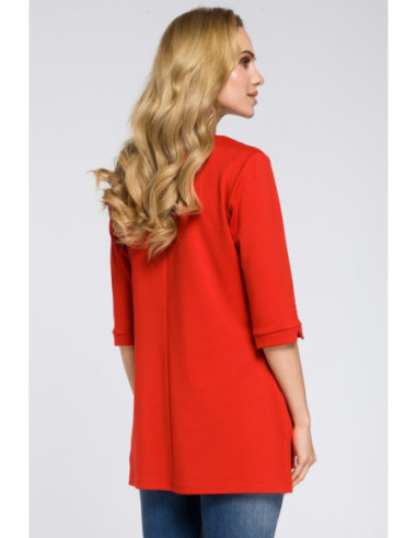 M278 Asimetriška tunika su užtrauktuku - raudona 2