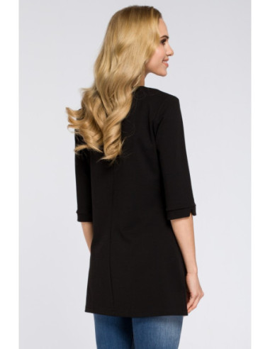 M278 Asimetriška tunika su užtrauktuku - juoda 2