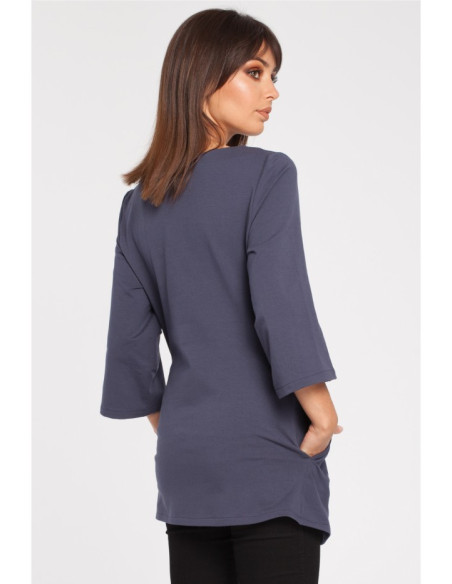 B015 Lygiai elegantiška tunika - mėlyna