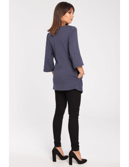B015 Lygiai elegantiška tunika - mėlyna
