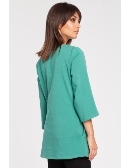 B015 Lygi elegantiška tunika - žalia