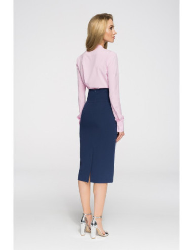 S065 Elegantiškas midi pieštuko formos sijonas - tamsiai... 2