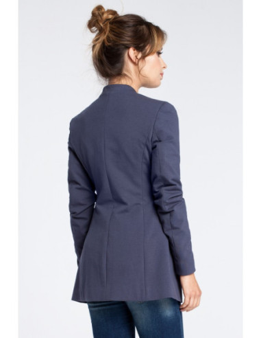 B030 Megztas švarkas be sagų - mėlynas 2