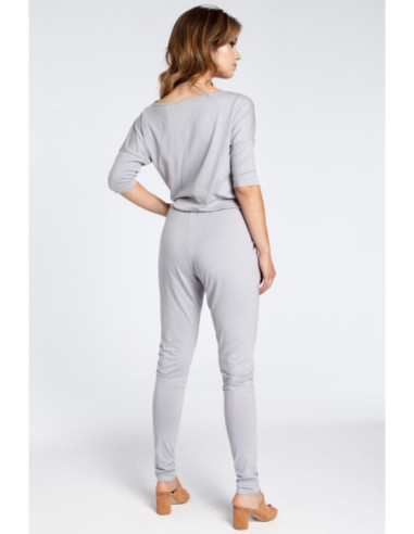 B038 Modernus kombinezonas su vandens iškirpte - pilkas 2