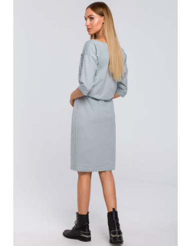 M478 Suknelė su kišenėmis - balandžių spalvos 2