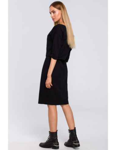 M478 Suknelė su kišenėmis - juoda 2
