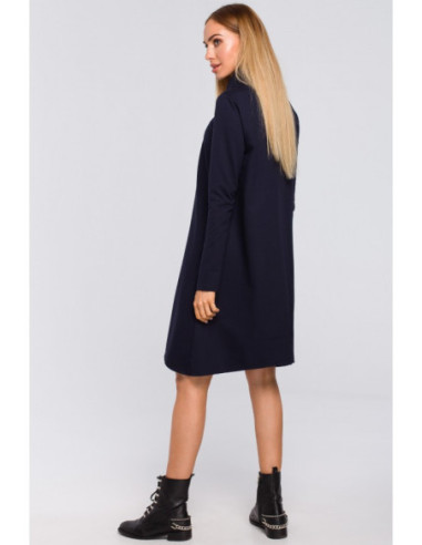 M480 Trapecijos formos suknelė su golfu - tamsiai mėlyna 2