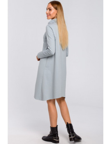 M480 Trapecijos formos suknelė su golfu - balandžių spalvos 2