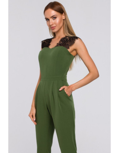 M484 Nėriniuotas kombinezonas - žalias 2