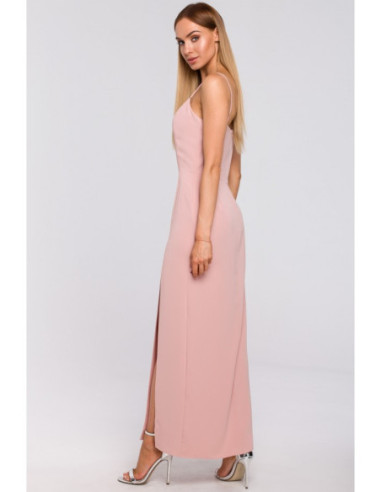 M485 Maxi suknelė su plonais dirželiais - pudros mėlyna 2