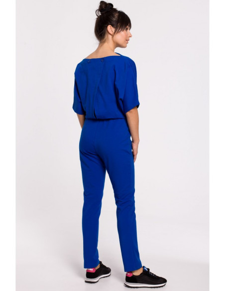 B138 Kombinezonas su persidengiančia nugara - rugiagėlių mėlyna