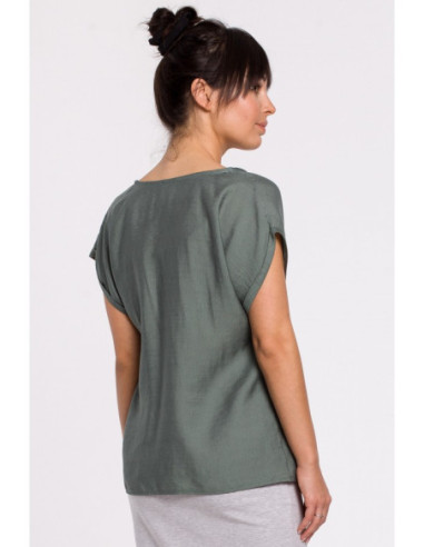 B150 Palaidinė trumpomis rankovėmis su sagomis - mėtų... 2