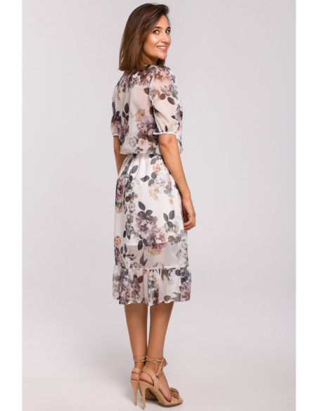 S215 Šifoninė suknelė su raukiniais - 1 modelis