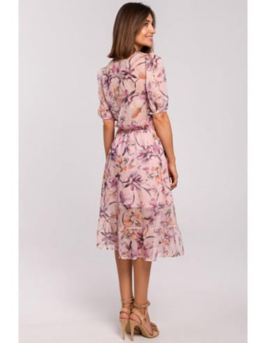 S215 Šifoninė suknelė su raukiniais - 2 modelis 2