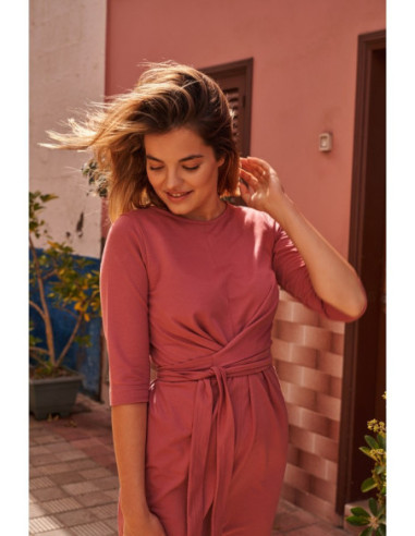 M496 Suknelė su ryškiu raišteliu - Indijos rožinė 2