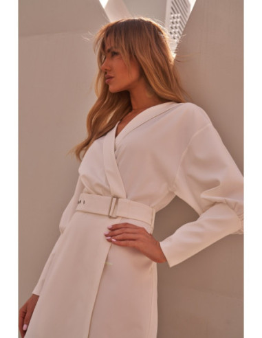 M501 Suknelė su bufetinėmis rankovėmis ir diržu - ecru... 2