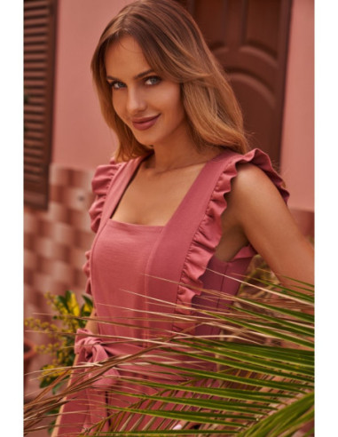 M507 Kombinezonas su raukiniais - Indijos rožinė 2