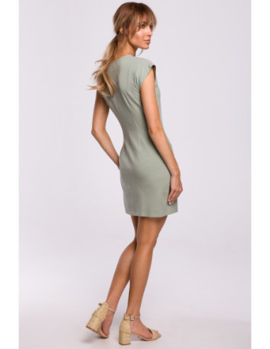 M508 Suknelė su mazgu šone - pistacijų 2