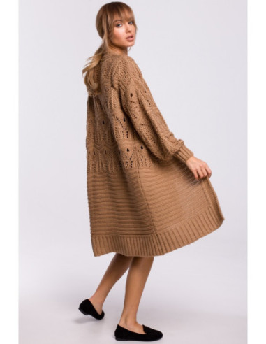 M514 Aptemptas megztinis be sagų - smėlio spalvos 2