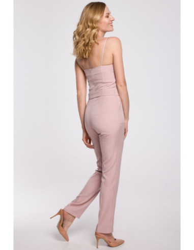 K051 Prigludęs kombinezonas be petnešėlių - purvinai rožinis 2