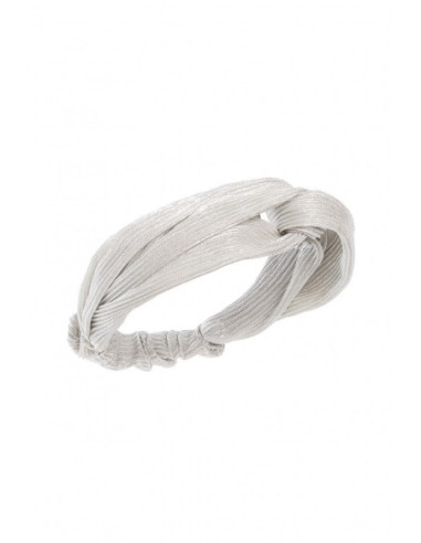 K069 Plisuota plaukų juosta - sidabrinė 2