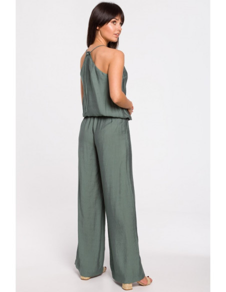 B155 Kombinezonas atvirais pečiais - mėtų spalvos