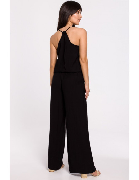 B155 Kombinezonas atvirais pečiais - juodas