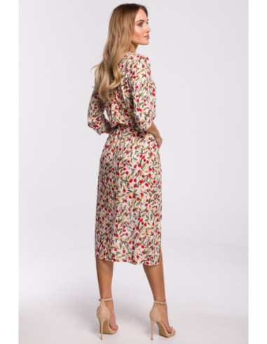 M519 Midi suknelė su prakirpimais priekyje - 5 modelis 2