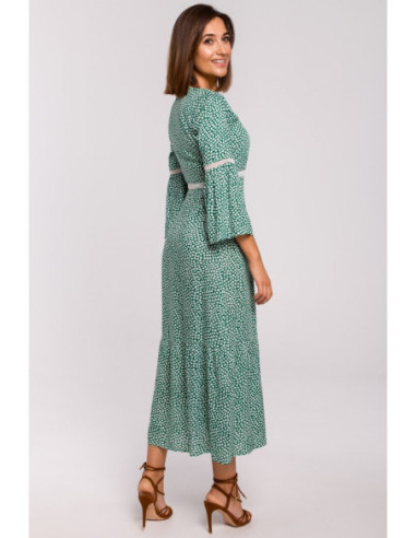 S222 Maxi suknelė su nėriniuotais intarpais - 1 modelis 2