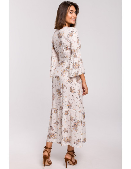 S222 Maxi suknelė su nėriniuotais intarpais - 3 modelis